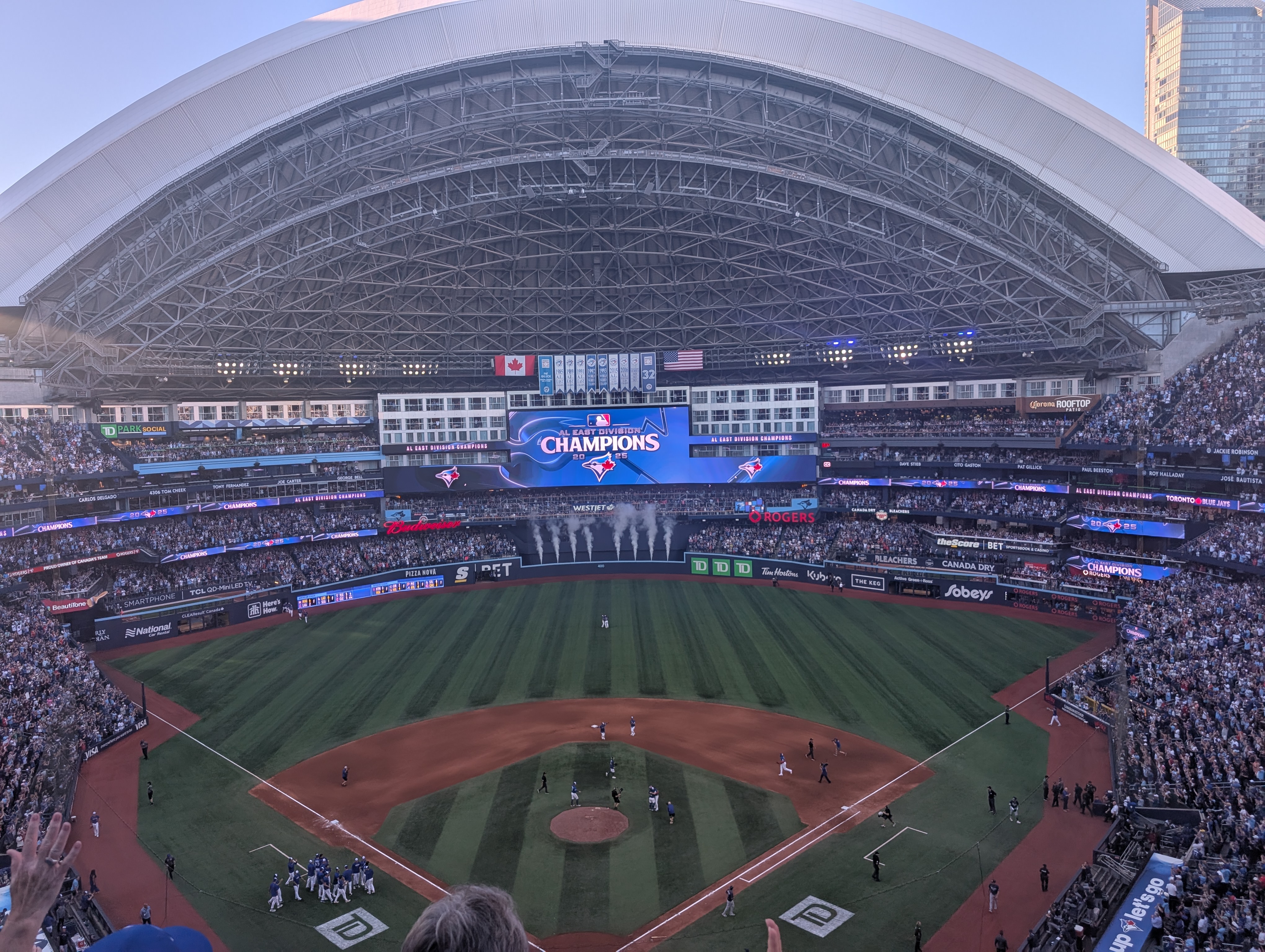 A shot from the 500 level at the Rogers Centre where the Jays have just won the AL East division title